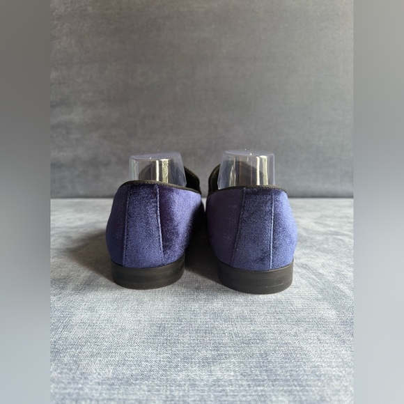 JF. J Ferrar Navy Velvet Slip On Loafers Mens SZ 10M Memory Foam Dressy Formal - Picture 5 of 10